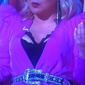 Belt western style brown spots stones crystal star like kelly Clarkson 69 NEW WT